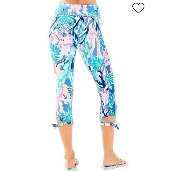 Lilly Pulitzer 21” Luxletic Gemma Weekender Cropped Legging Multi Jet Stream - Picture 6 of 8